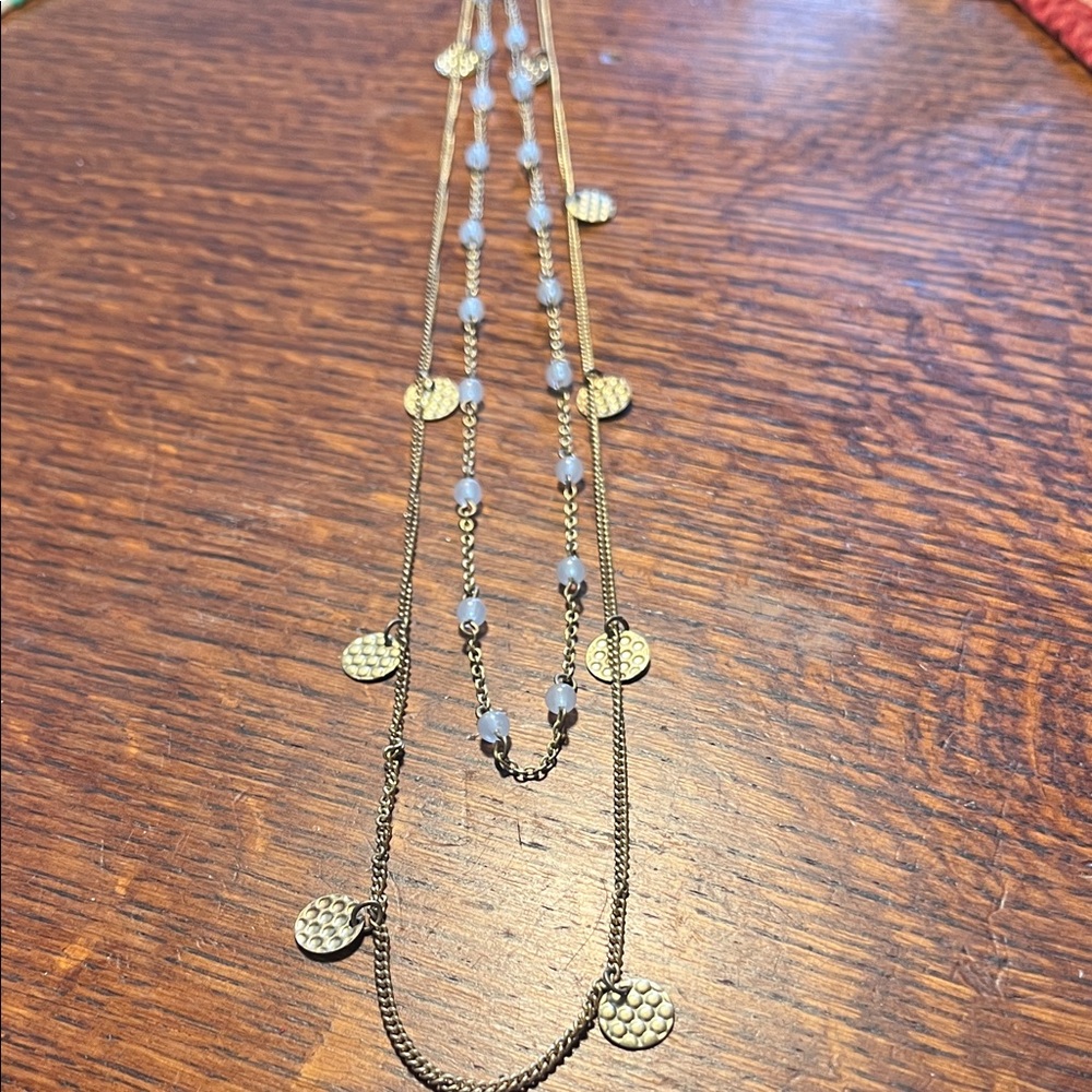 Mark Elegant Gold and Silver Layered Necklace 35”